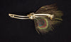 Rhinestone French Barrette with Peacock Feathers